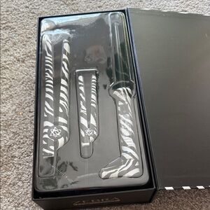 NIB: The Evolution Brand: Zebra Print Hair Styling Set: straightener, mini, curl